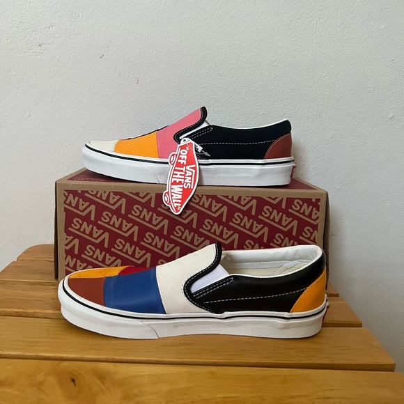 SOLD~VANS Unisex Leather & Suede Patchwork Slip On - Picture 12 of 15
